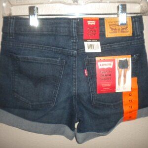 Levi's Youth Girls Size 12 Adjustable Waist Stretch Denim Jean Shorts NWT
